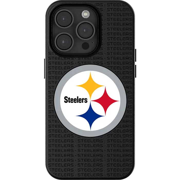 Keyscaper NFL Team Text Backdrop Case with MagSafe for iPhone 16 Pro Max - Pittsburgh Steelers