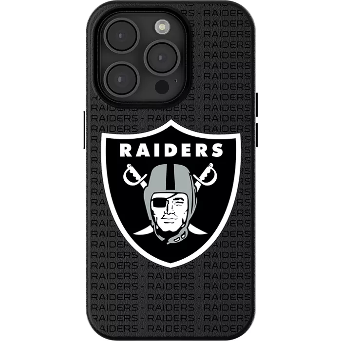 Keyscaper NFL Team Text Backdrop Case with MagSafe for iPhone 15 - Las Vegas Raiders