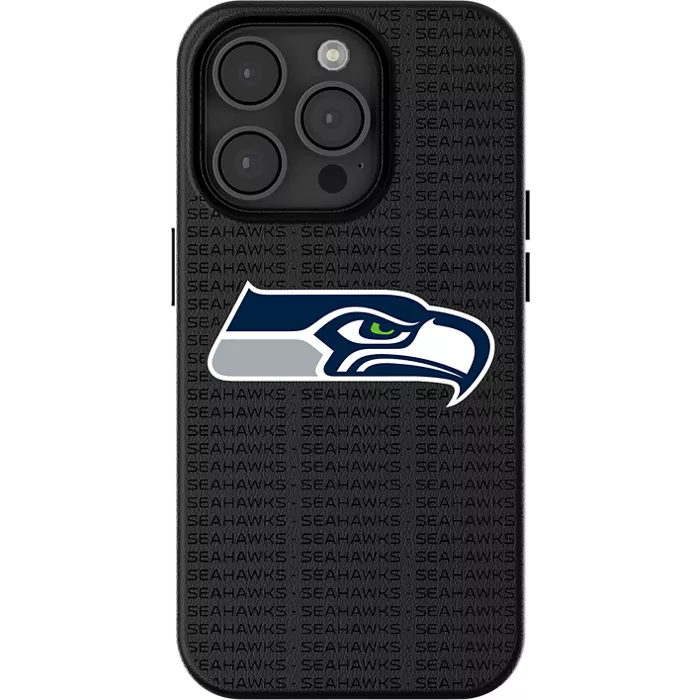 Keyscaper NFL Team Text Backdrop Case with MagSafe for iPhone 15 - Seatle Seahawks