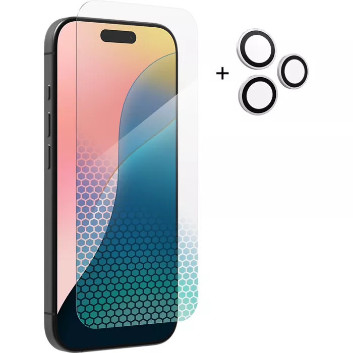 ZAGG InvisibleShield Glass XTR4 Screen Protector + Camera Lens Protector for iPhone 16 Pro