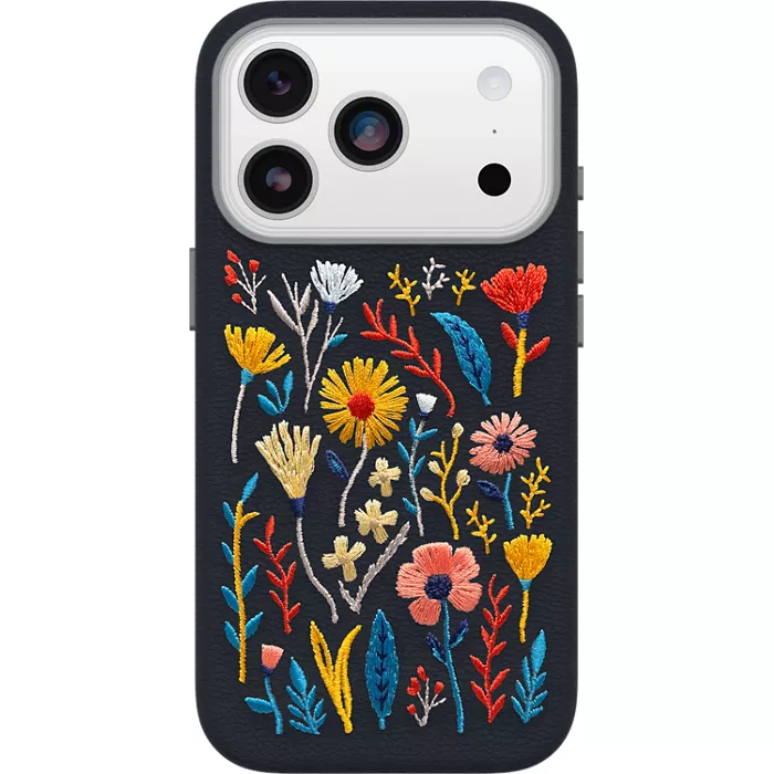 OtterBox Symmetry Series Cactus Leather Embroidery Case with MagSafe for iPhone 17 Pro - Enchanted Garden