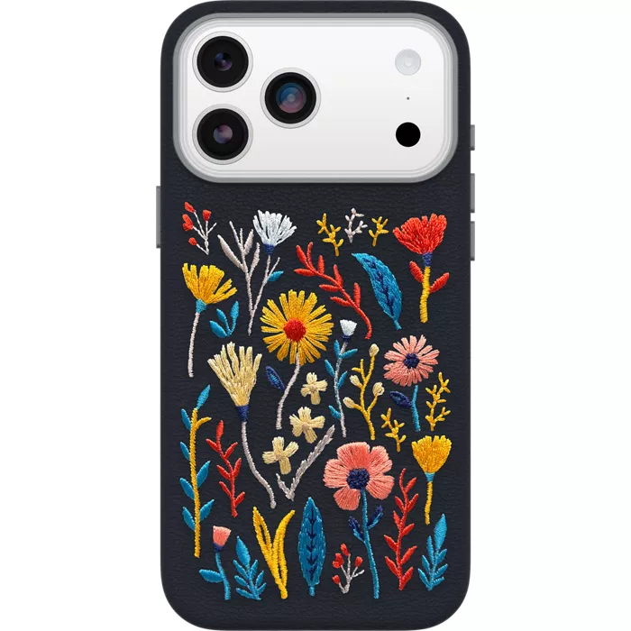 OtterBox Symmetry Series Cactus Leather Embroidery Case with MagSafe for iPhone 17 Pro Max - Enchanted Garden