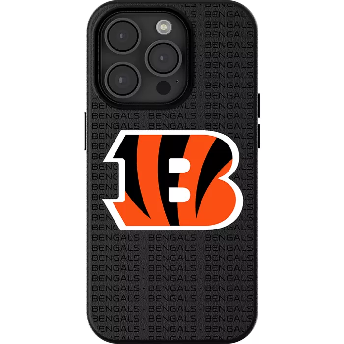 Keyscaper NFL Team Text Backdrop Case with MagSafe for iPhone 15 - Cincinnati Bengals