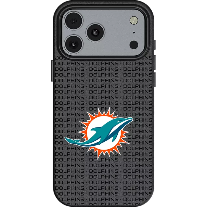Keyscaper NFL Team Text Backdrop Case with MagSafe for iPhone 17 Pro Max - Miami Dolphins