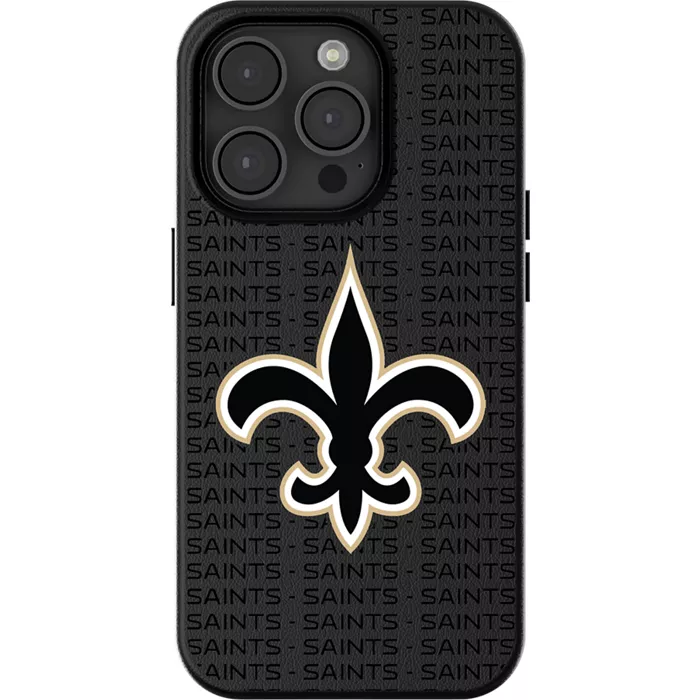 Keyscaper NFL Team Text Backdrop Case with MagSafe for iPhone 15 - New Orleans Saints