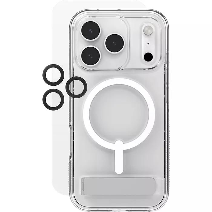 ZAGG 3-in-1 Bundle Crystal Palace Snap Case with MagSafe, InvisibleShield Glass XTR5 Screen Protector and Camera Ring for iPhone 17 Pro