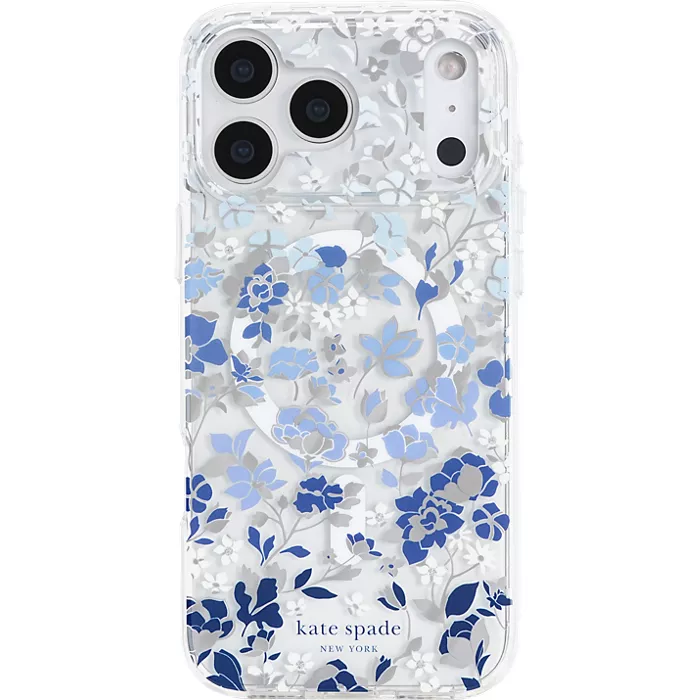 kate spade new york Protective Case with MagSafe for iPhone 17 Pro Max - Flowerbed Blue