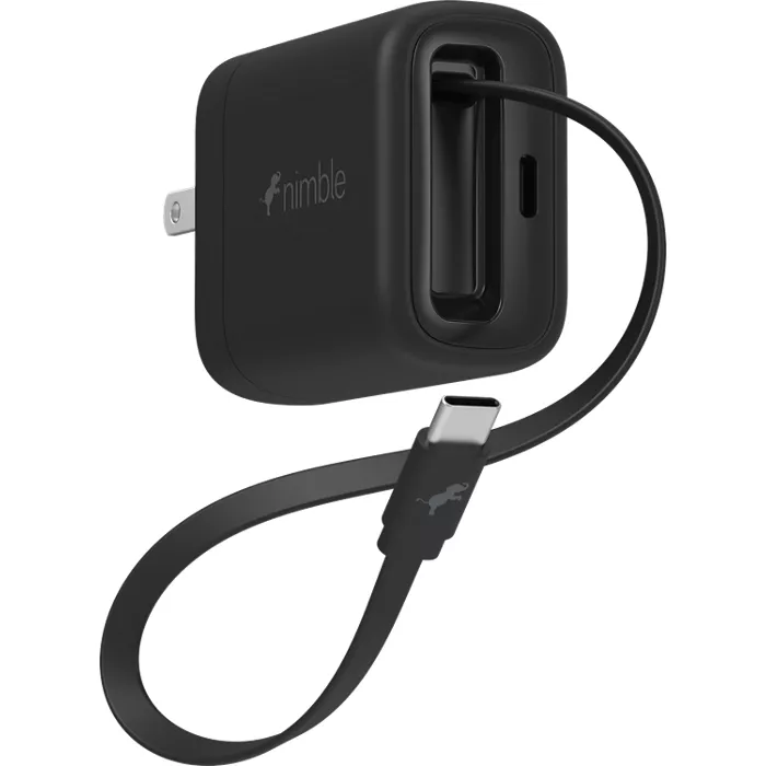 Nimble Wally Stretch 20W Wall Charger with Retractable USB-C Cable