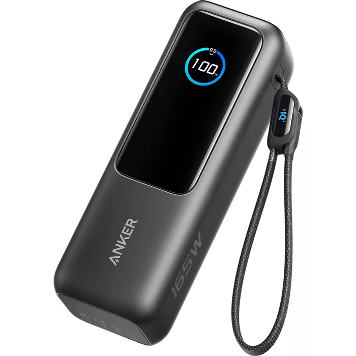 Anker 165W Laptop Power Bank with Built-In Retractable USB-C Cables