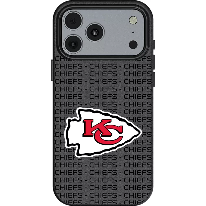 Keyscaper NFL Team Text Backdrop Case with MagSafe for iPhone 17 Pro Max - Kansas City Chiefs