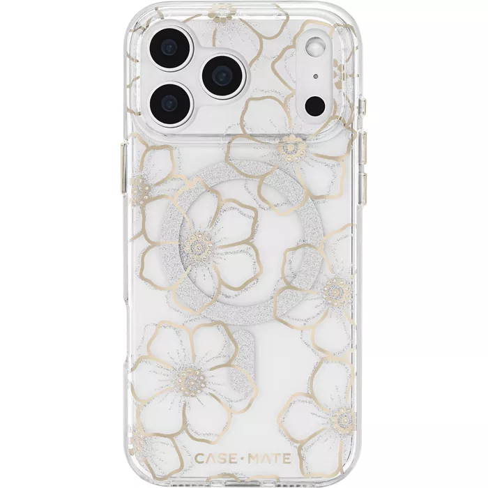 Case-Mate Floral Gems Case with MagSafe for iPhone 17 Pro Max - Gold