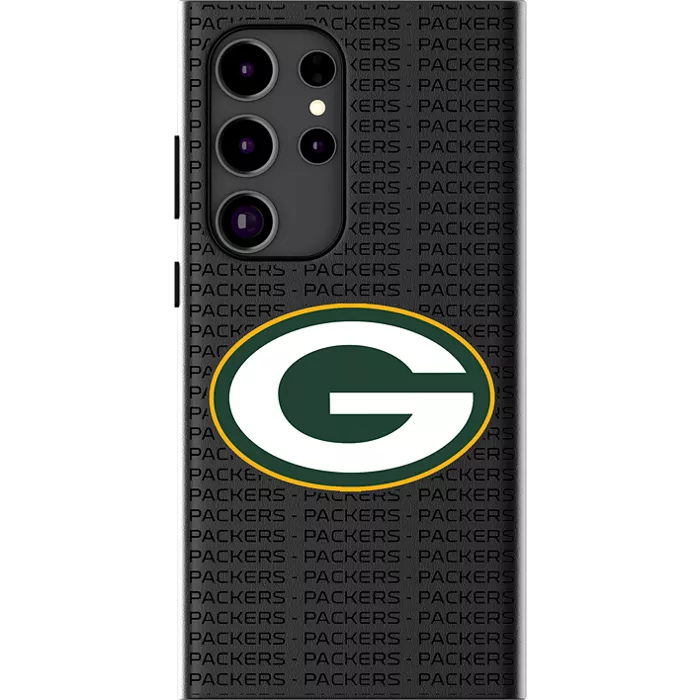 Keyscaper NFL Team Text Backdrop Case with Magnet for Galaxy S24 Ultra - Green Bay Packers