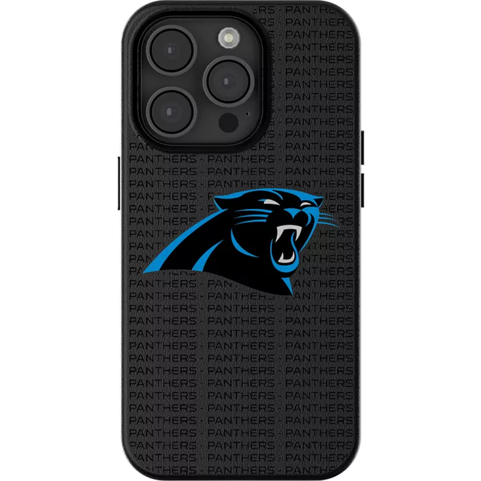Keyscaper NFL Team Text Backdrop Case with MagSafe for iPhone 15 - Carolina Panthers