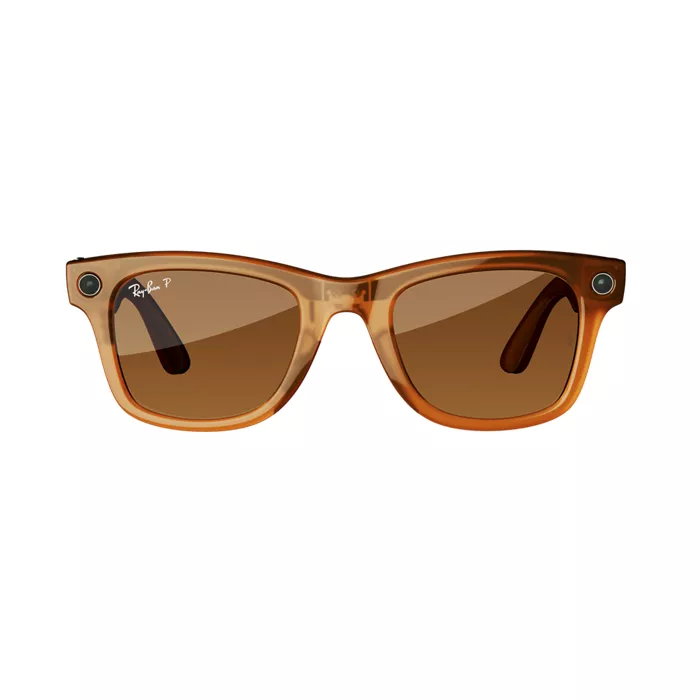 Ray-Ban Meta Wayfarer glasses with Meta AI - Shiny Caramel Transparent/Brown Polarized