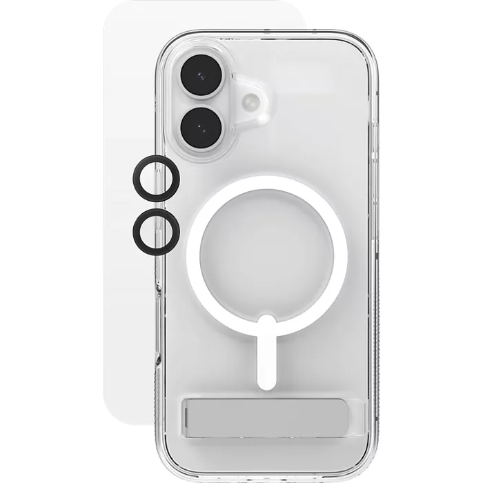 ZAGG 3-in-1 Bundle Crystal Palace Snap Case with MagSafe, InvisibleShield Glass XTR5 Screen Protector and Camera Ring for iPhone 17