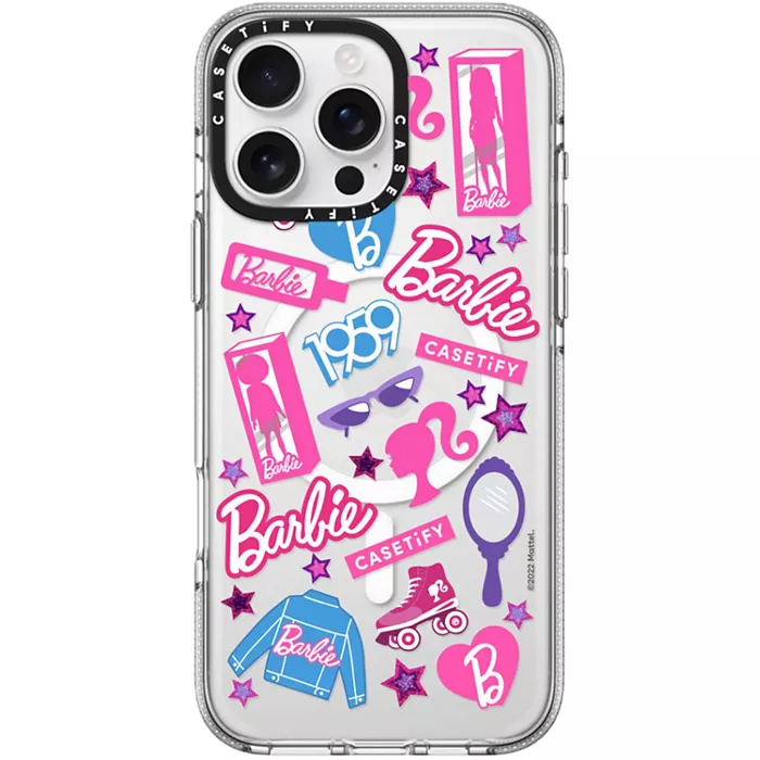 CASETiFY Clear Case with MagSafe for iPhone 16 Pro Max - Barbie Stickermania