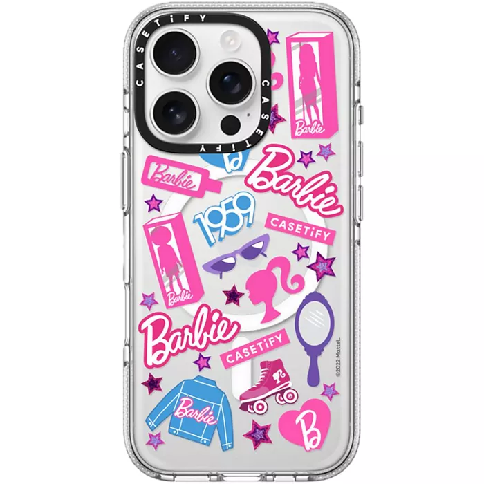 CASETiFY Clear Case with MagSafe for iPhone 16 Pro - Barbie Stickermania