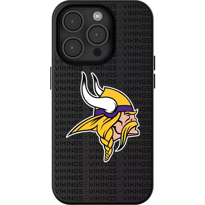 Keyscaper NFL Team Text Backdrop Case with MagSafe for iPhone 15 - Minnesota Vikings