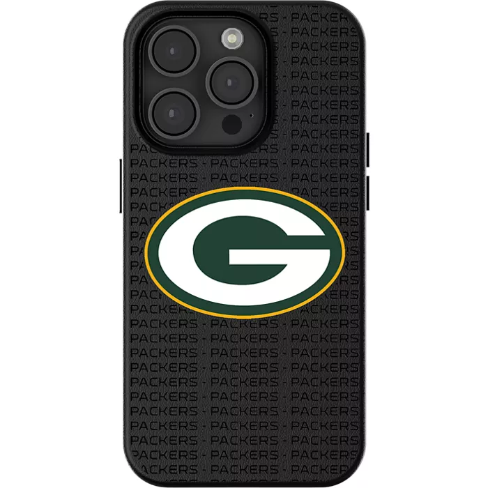 Keyscaper NFL Team Text Backdrop Case with MagSafe for iPhone 15 - Green Bay Packers