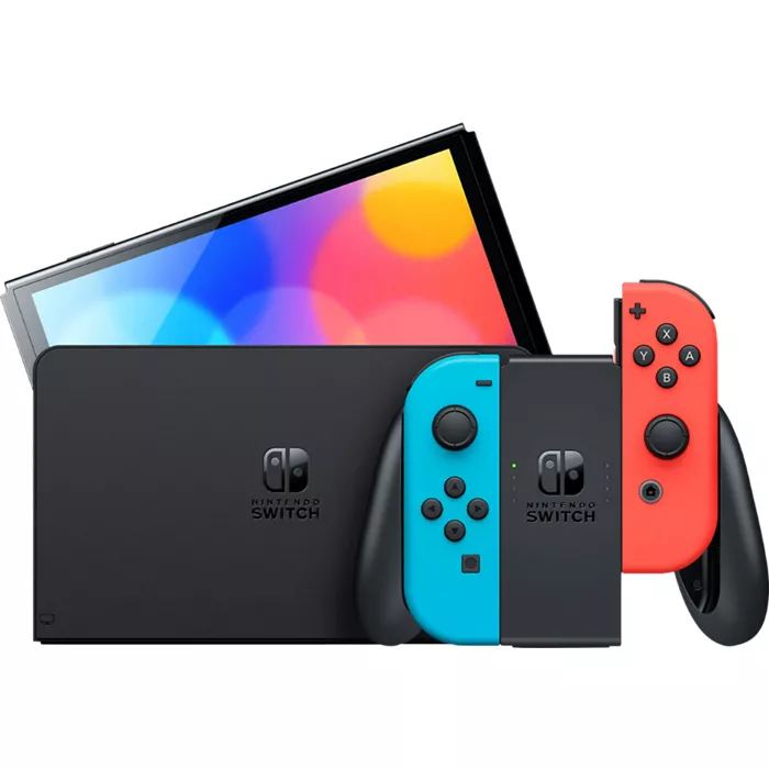 Nintendo Switch OLED Joy-Con - Neon Blue and Neon Red