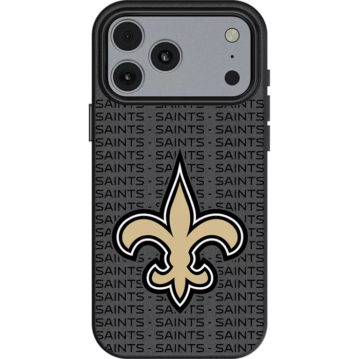 Keyscaper NFL Team Text Backdrop Case with MagSafe for iPhone 17 Pro Max - New Orleans Saints