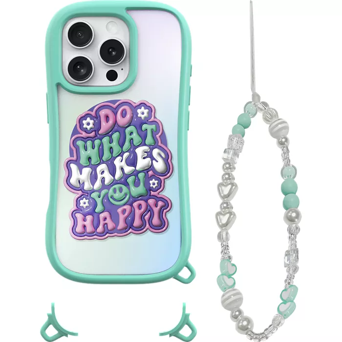 LAUT POP LOVIE Protective Case with MagSafe and Charm Bracelet for iPhone 16 Pro - Happy Mint