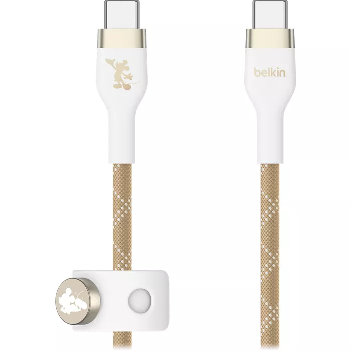 Belkin Disney White Star Mickey USB-C to USB-C Braided Cable, 6ft