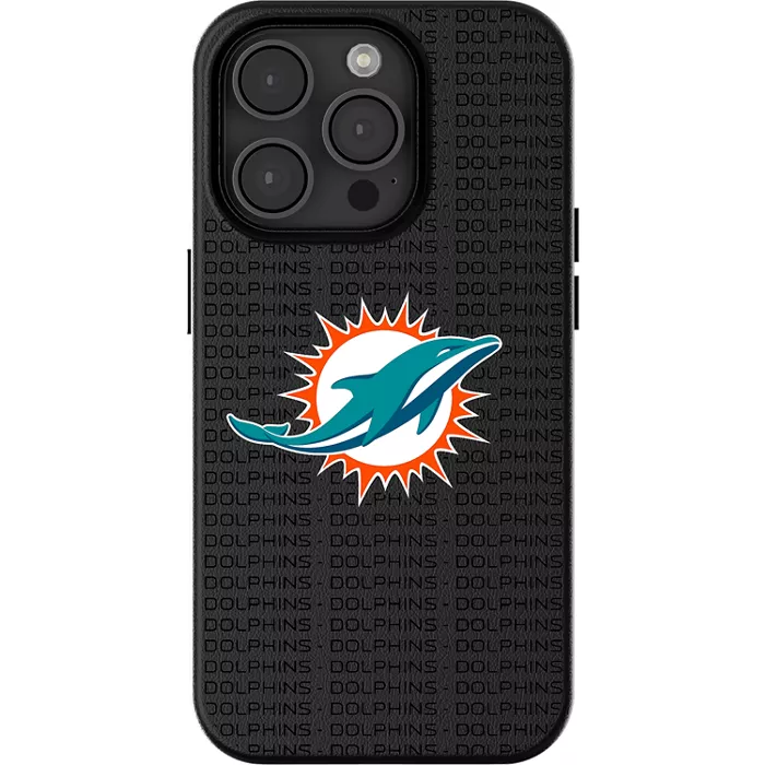 Keyscaper NFL Team Text Backdrop Case with MagSafe for iPhone 16 Pro Max - Miami Dolphins