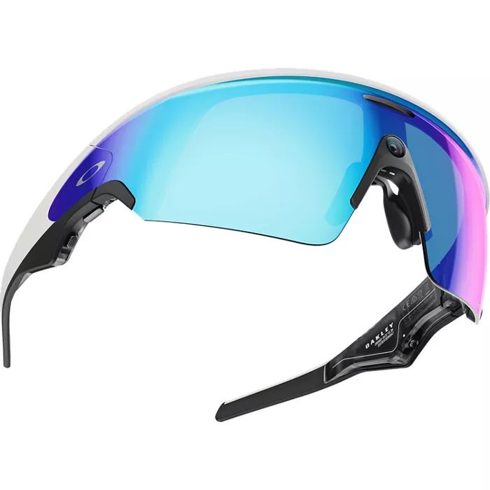 Oakley Meta Vanguard with Meta AI, Audio, Photo, Video Compatibility - White/Prizm Sapphire