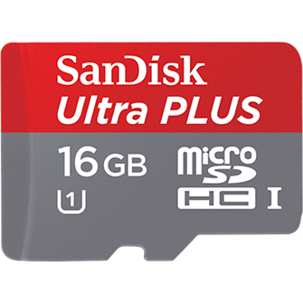 SanDisk Ultra PLUS 16GB microSDXC UHS-I Card with Adapter