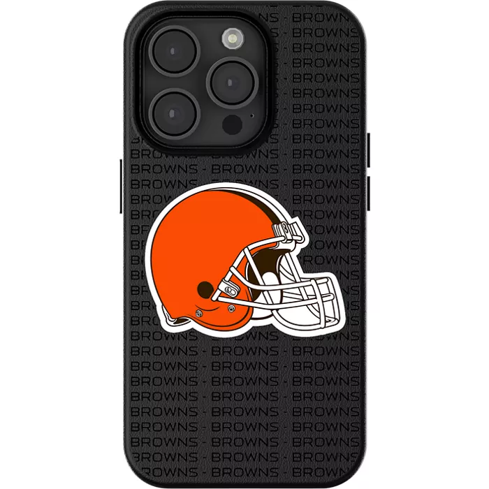 Keyscaper NFL Team Text Backdrop Case with MagSafe for iPhone 15 - Cleveland Browns