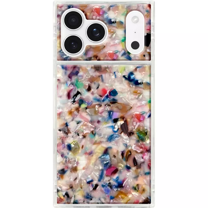 FLAUNT Square Case with MagSafe for iPhone 17 Pro Max - Rainbow Confetti Tortoise Shell