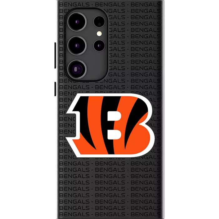 Keyscaper NFL Team Text Backdrop Case with Magnet for Galaxy S25 Ultra - Cincinnati Bengals