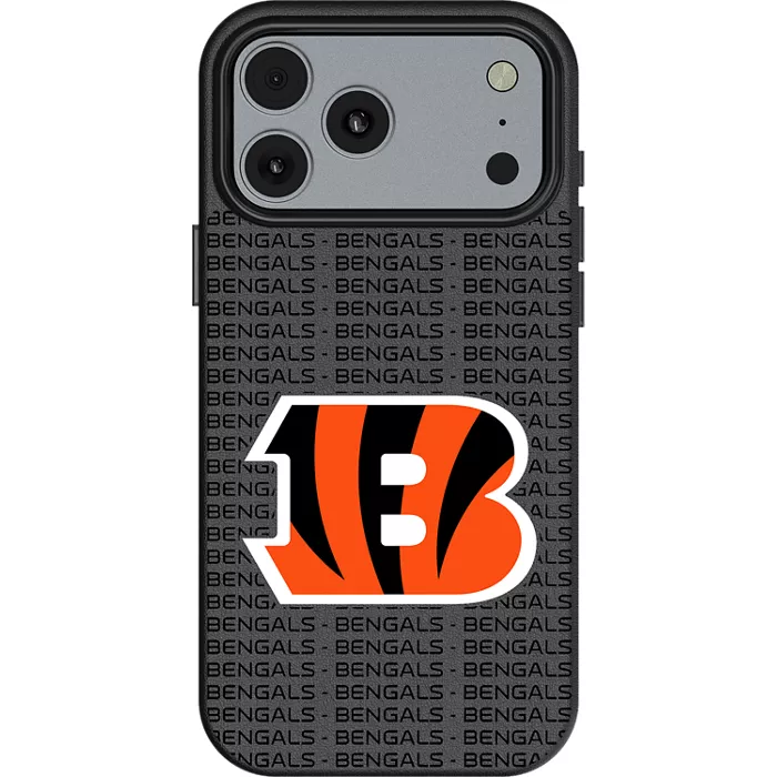 Keyscaper NFL Team Text Backdrop Case with MagSafe for iPhone 17 Pro Max - Cincinnati Bengals