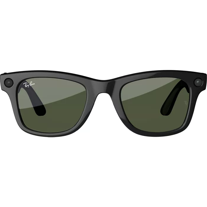Ray-Ban Meta Wayfarer glasses (Gen 1) with Meta AI - Shiny Black/Green lenses