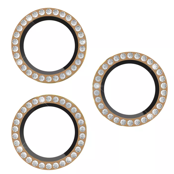kate spade new york Aluminum Ring Lens Protectors for iPhone 17 Pro/17 Pro Max/16 Pro/16 Pro Max/15 Pro/15 Pro Max - Set In Stone Gold