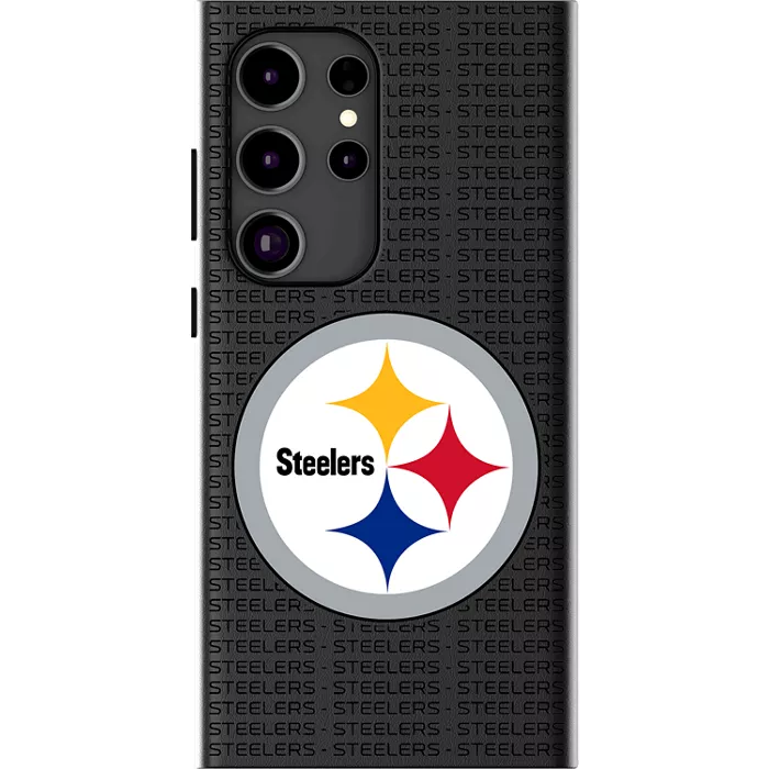 Keyscaper NFL Team Text Backdrop Case with Magnet for Galaxy S25 Ultra - Pittsburgh Steelers