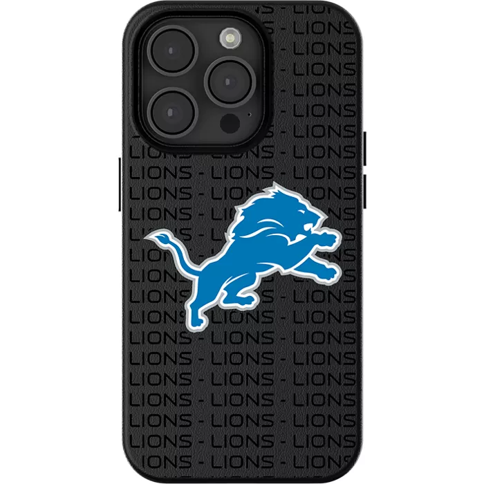 Keyscaper NFL Team Text Backdrop Case with MagSafe for iPhone 15 - Detroit Lions