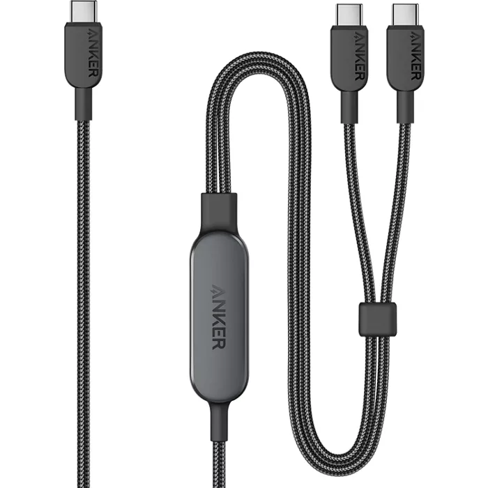 Anker 140W Braided 2-in-1 USB-C Cable, 4ft