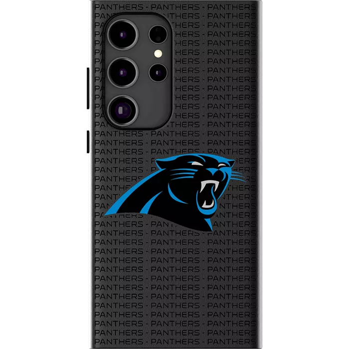 Keyscaper NFL Team Text Backdrop Case with Magnet for Galaxy S25 Ultra - Carolina Panthers