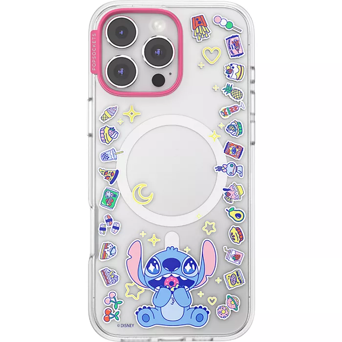 PopSockets Case with MagSafe for Apple iPhone 16 Pro Max - Disney Stitch Snack Attack