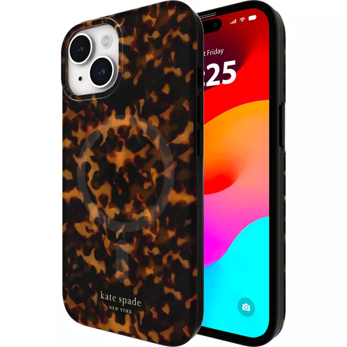 kate spade new york Tough Protective Case with MagSafe for iPhone 16e/15/14/13 - Transparent Tortoise