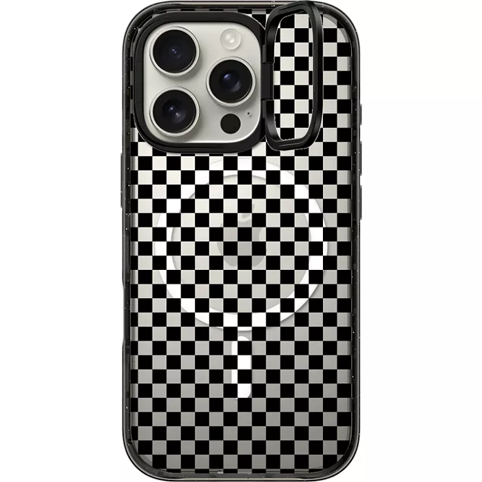 CASETiFY Impact Ring Stand Case with MagSafe for iPhone 16 Pro - Checker