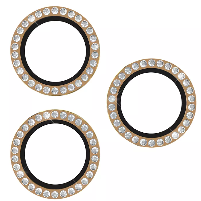 kate spade new york Aluminum Ring Lens Protector - Set in Stone Gold for iPhone 17 Pro/17 Pro Max/16 Pro/16 Pro Max/15 Pro/15 Pro Max