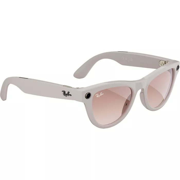 Ray-Ban Meta Skyler glasses (Gen 1) with Meta AI - Shiny Chalky Grey Gradient/Cinnamon Pink lenses