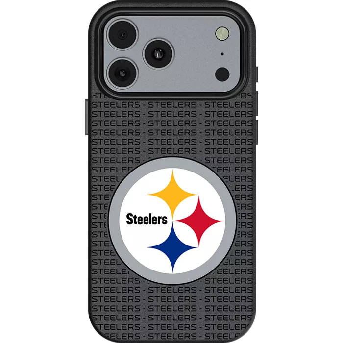 Keyscaper NFL Team Text Backdrop Case with MagSafe for iPhone 17 Pro Max - Pittsburgh Steelers