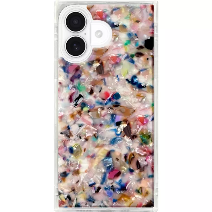 FLAUNT Square Case with MagSafe for iPhone 17 - Rainbow Confetti Tortoise Shell