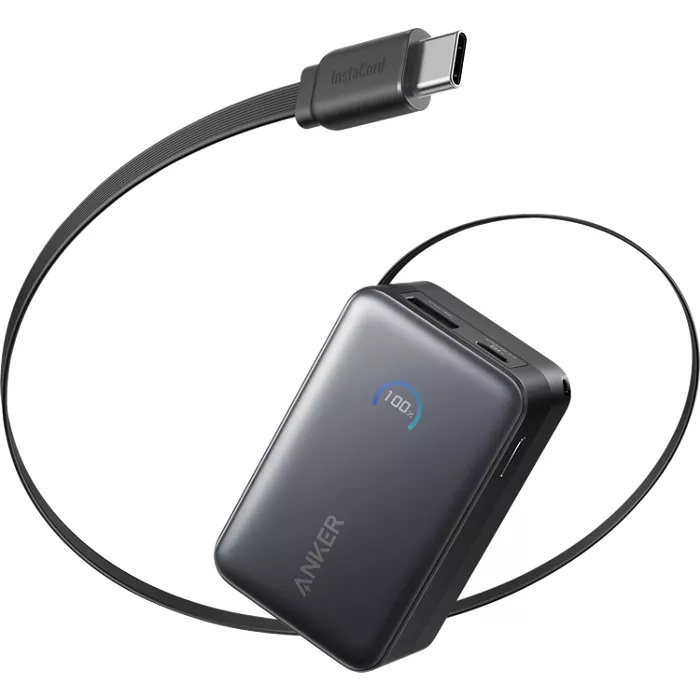 Anker Nano 10K Power Bank with Built-In Retractable USB-C Cable