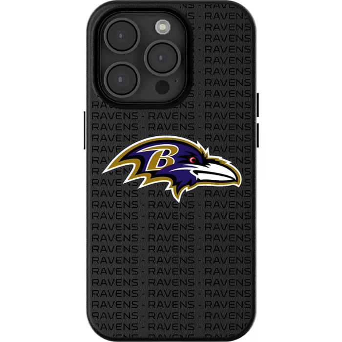 Keyscaper NFL Team Text Backdrop Case with MagSafe for iPhone 15 - Baltimore Ravens
