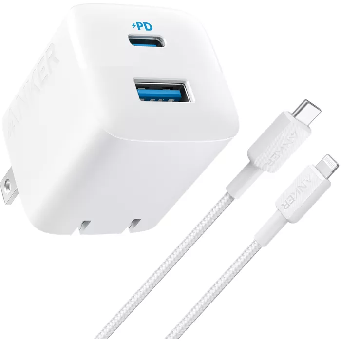 Anker 32W Wall Charger and Braided USB-C to Lightning Cable, 6ft